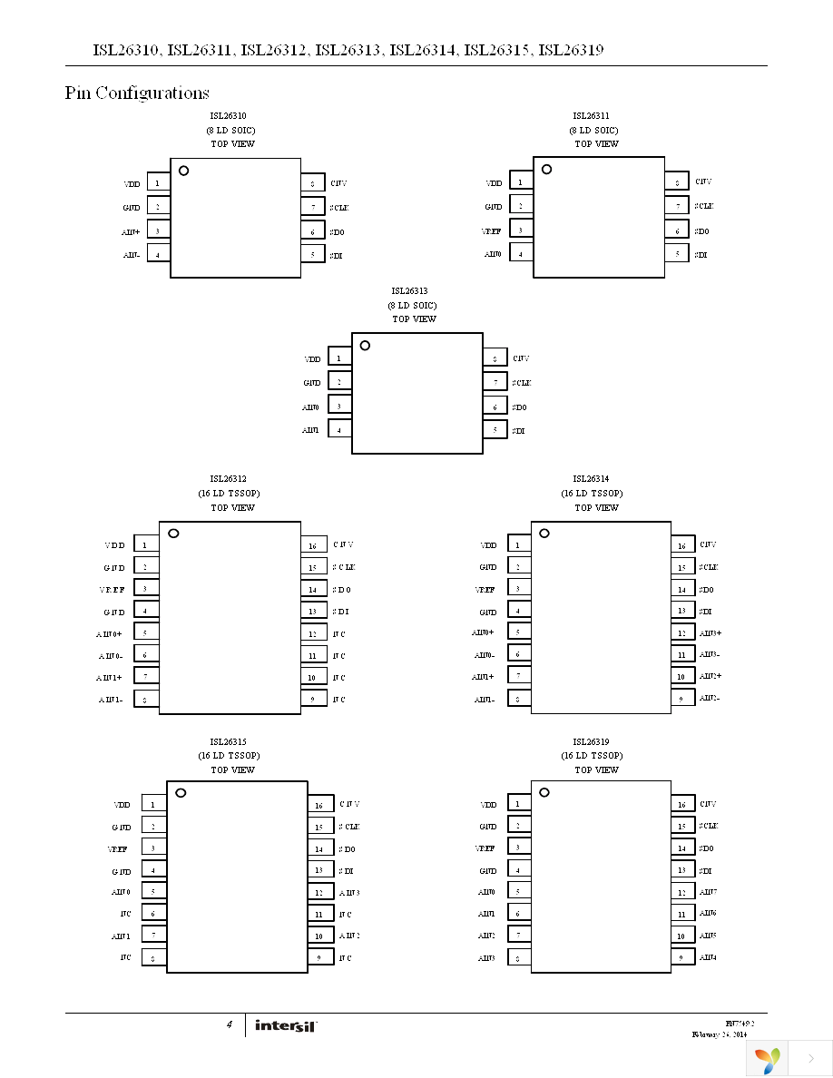 ISL26310FBZ-T7A Page 4