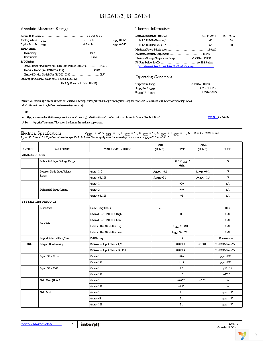 ISL26134AVZ Page 5