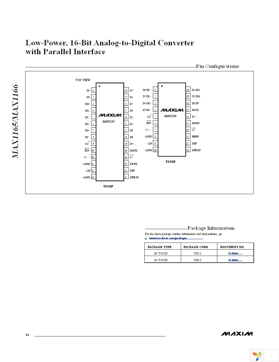 MAX1165BCUI+ Page 14