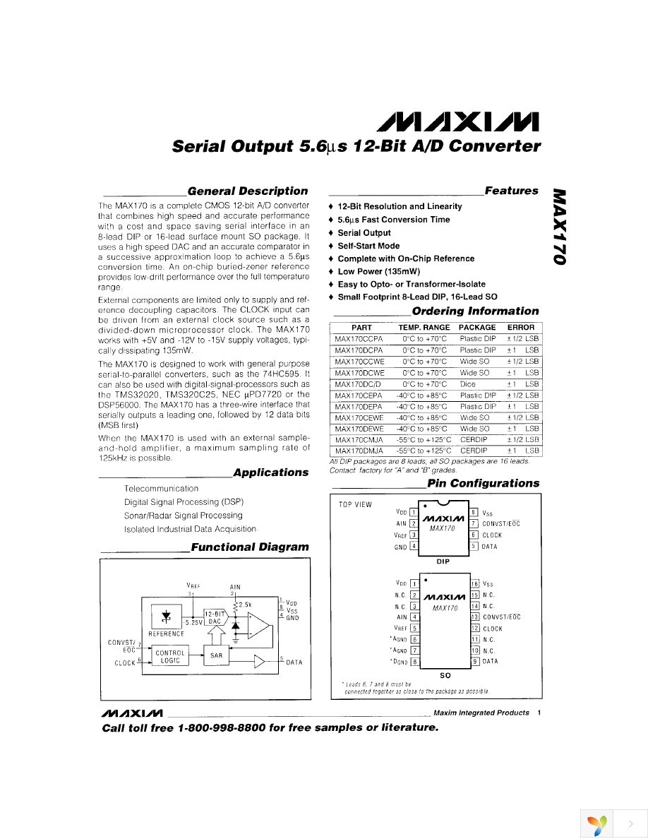 MAX170DCPA+ Page 1