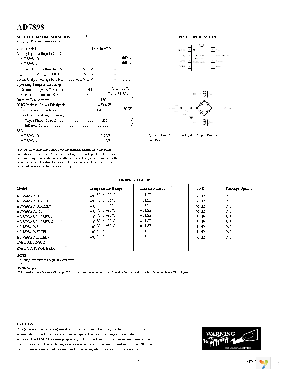 AD7898ARZ-3 Page 4