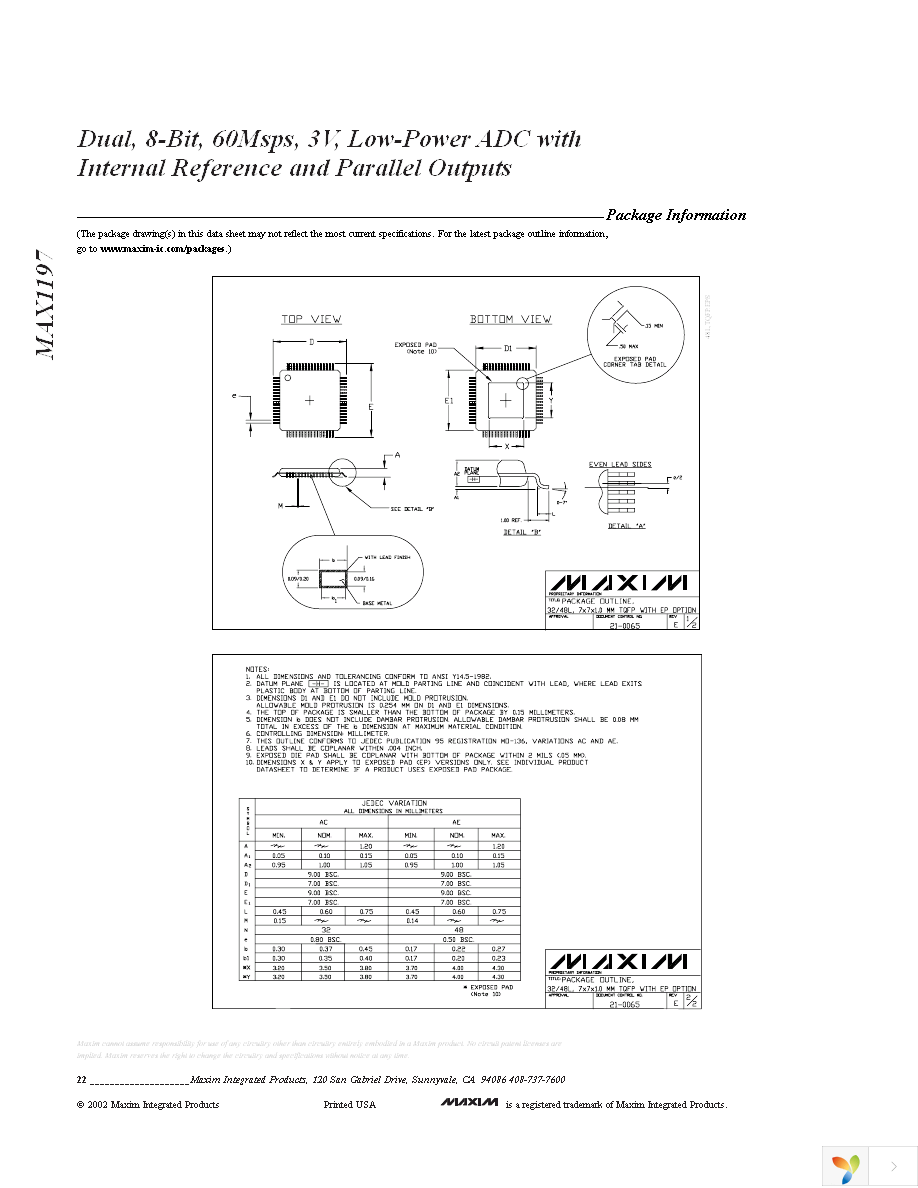 MAX1197ECM+D Page 22