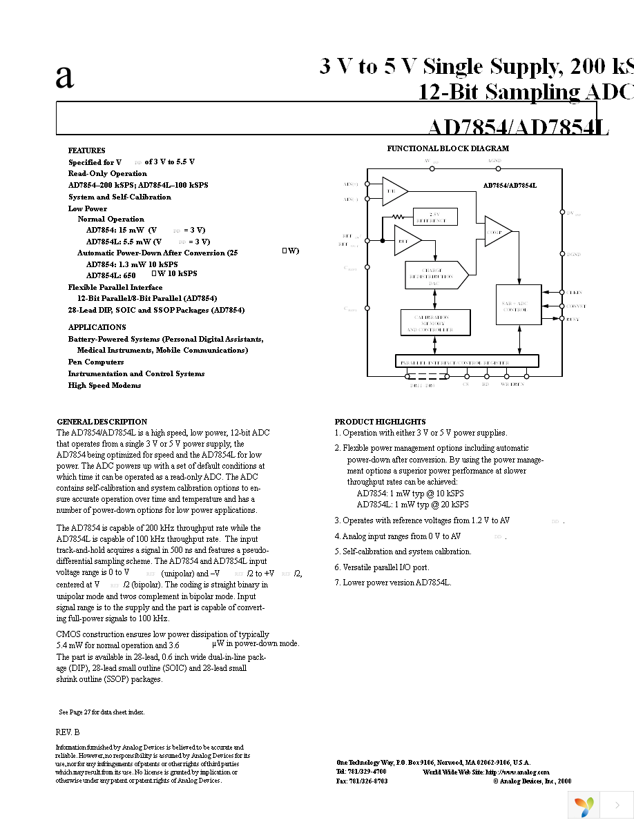 AD7854ARSZ Page 1