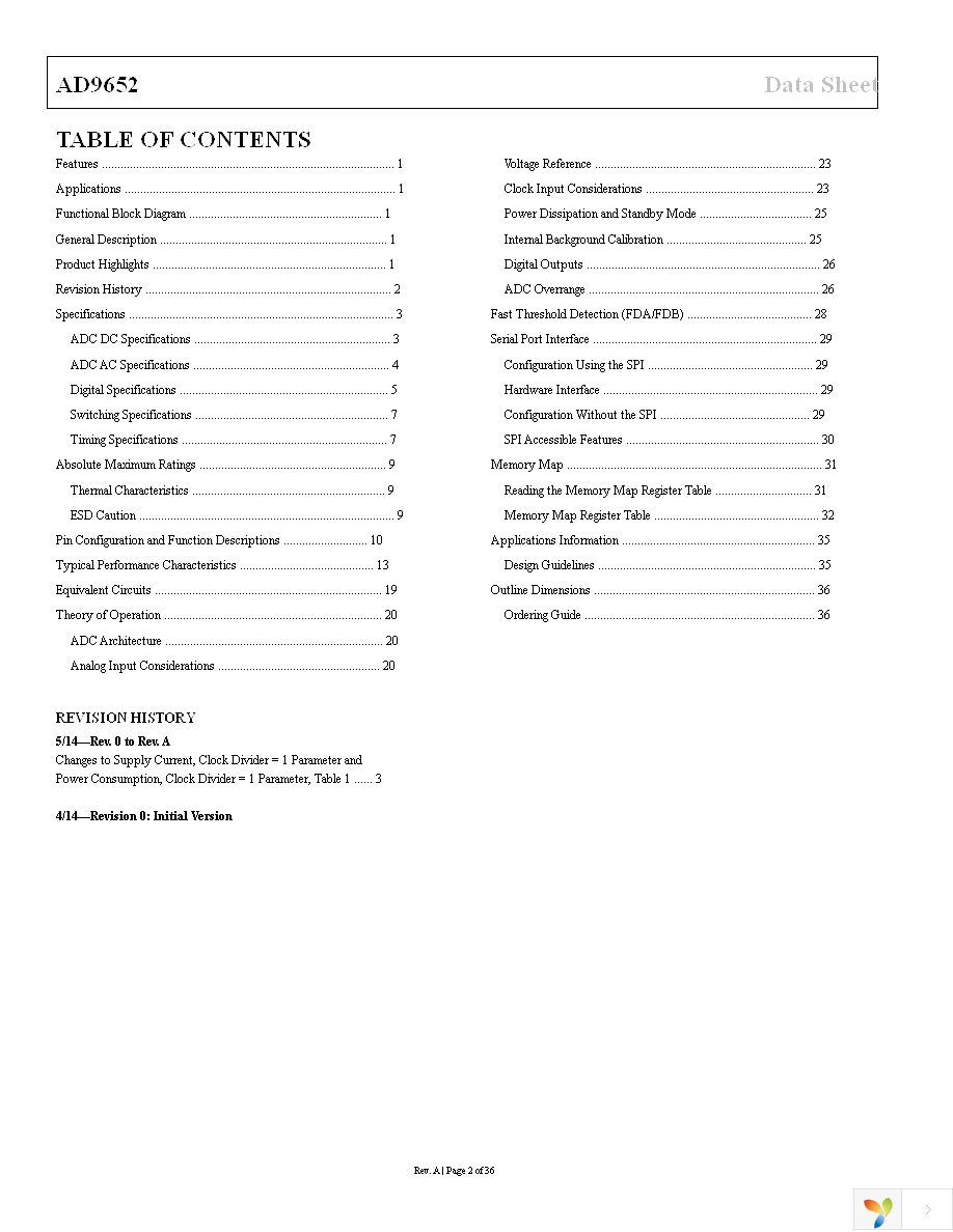 AD9652BBCZ-310 Page 2