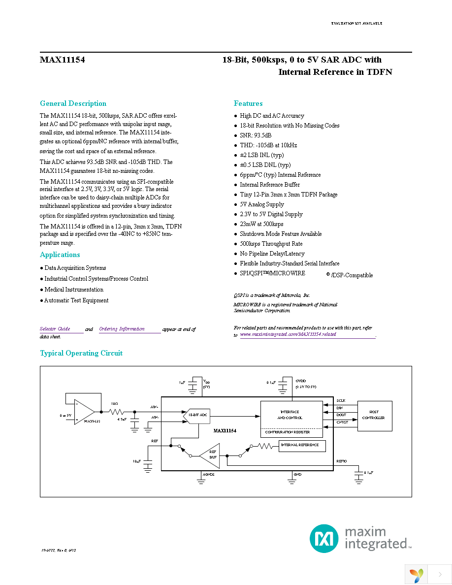 MAX11154ETC+T Page 1