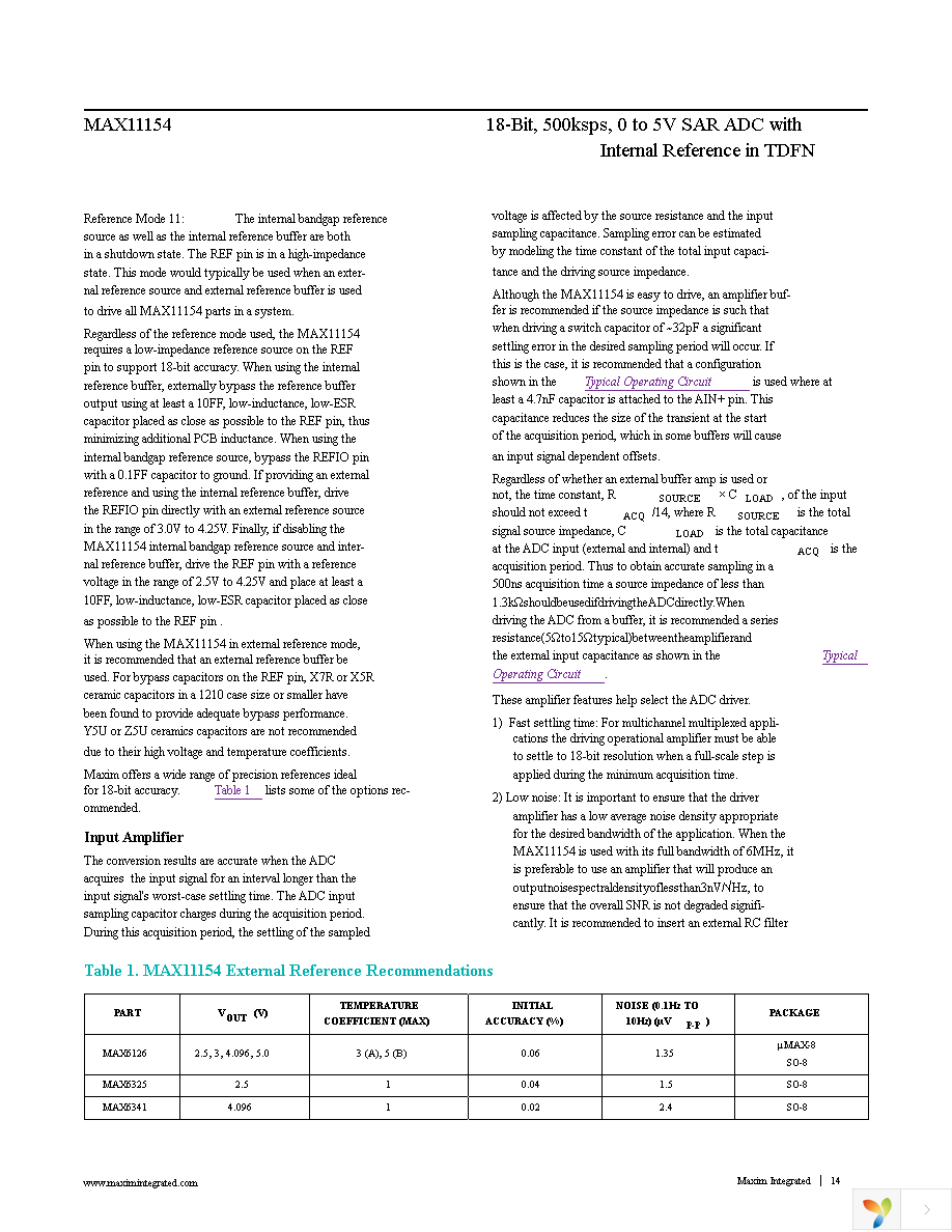 MAX11154ETC+T Page 14