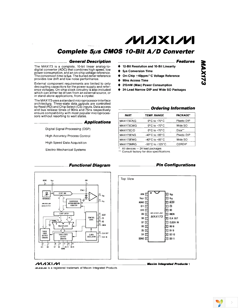 MAX173CNG+ Page 1