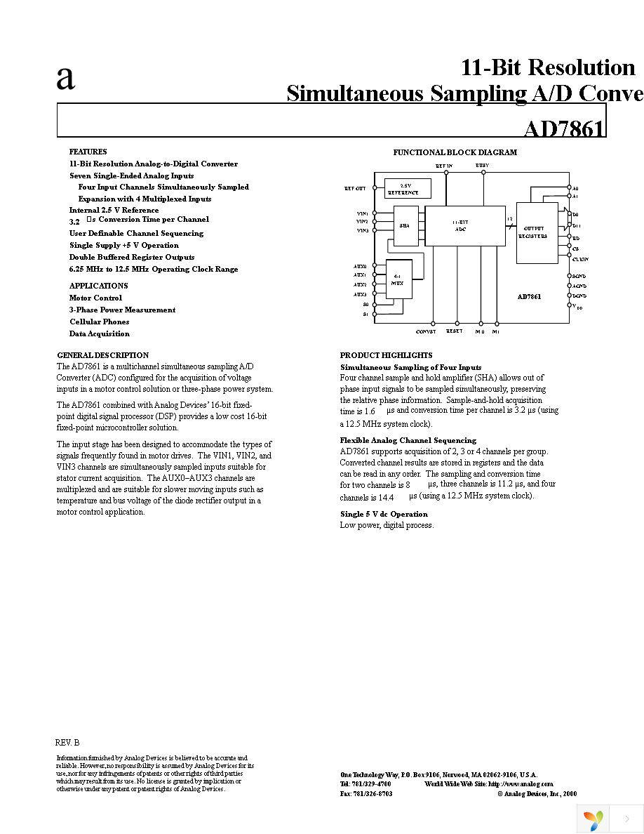 AD7861APZ Page 1