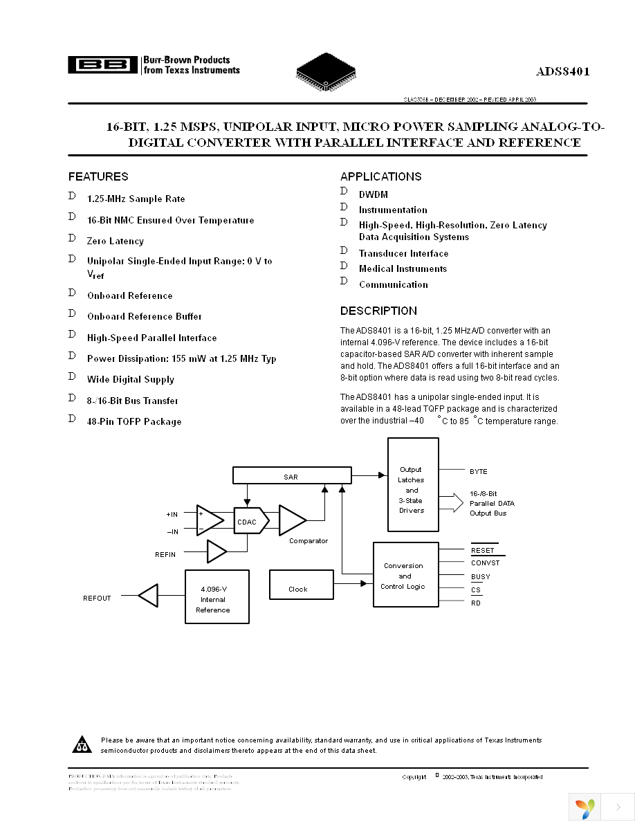 ADS8401IPFBT Page 1