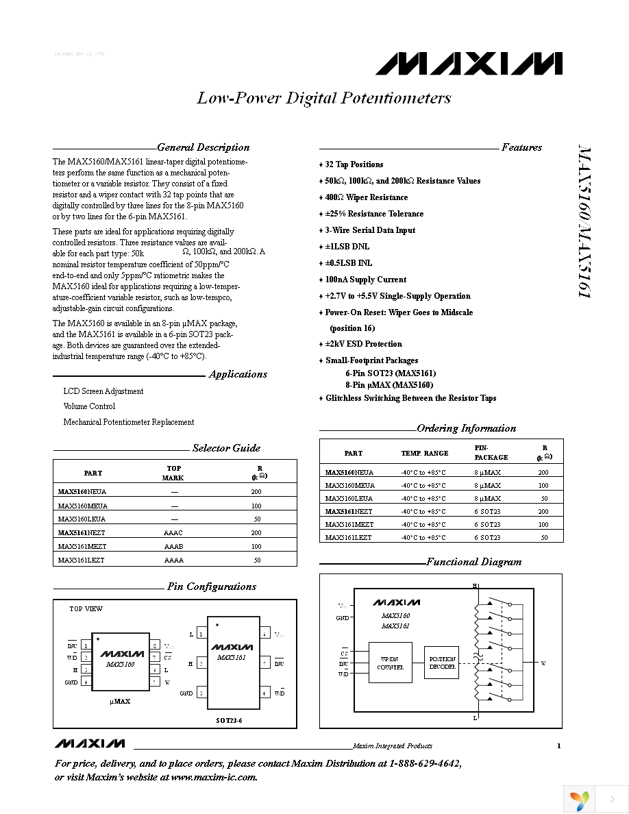 MAX5161LEZT+T Page 1