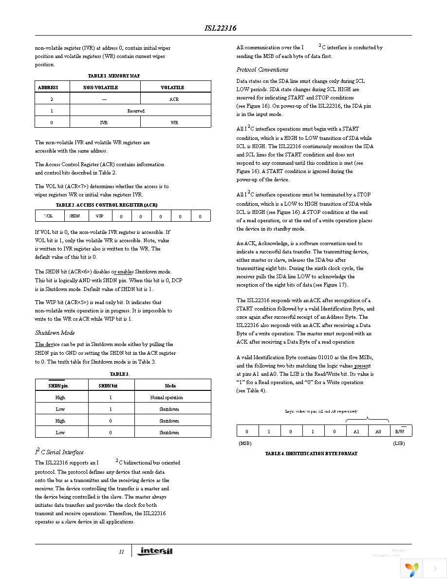 ISL22316WFU10Z Page 11