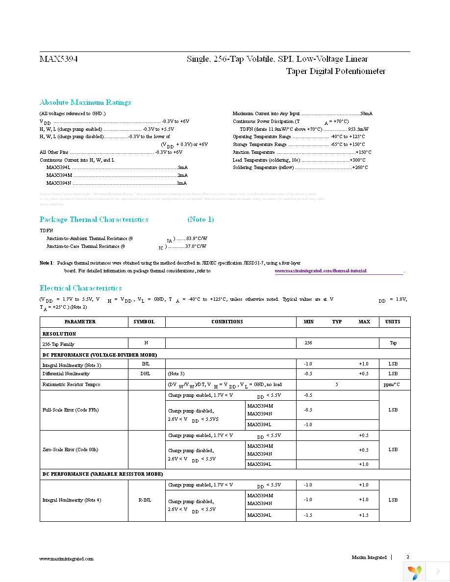 MAX5394LATA+T Page 2