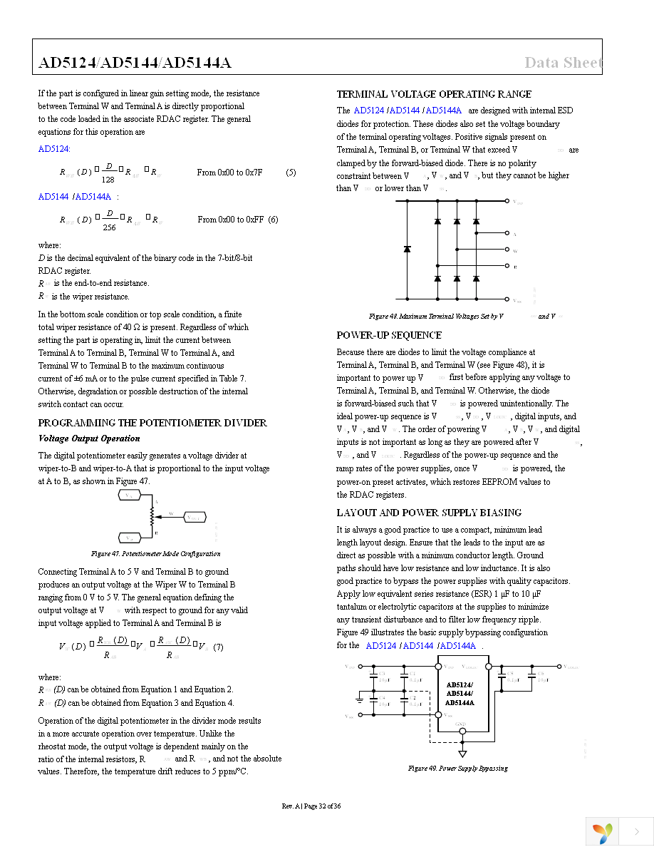 AD5124BCPZ100-RL7 Page 32