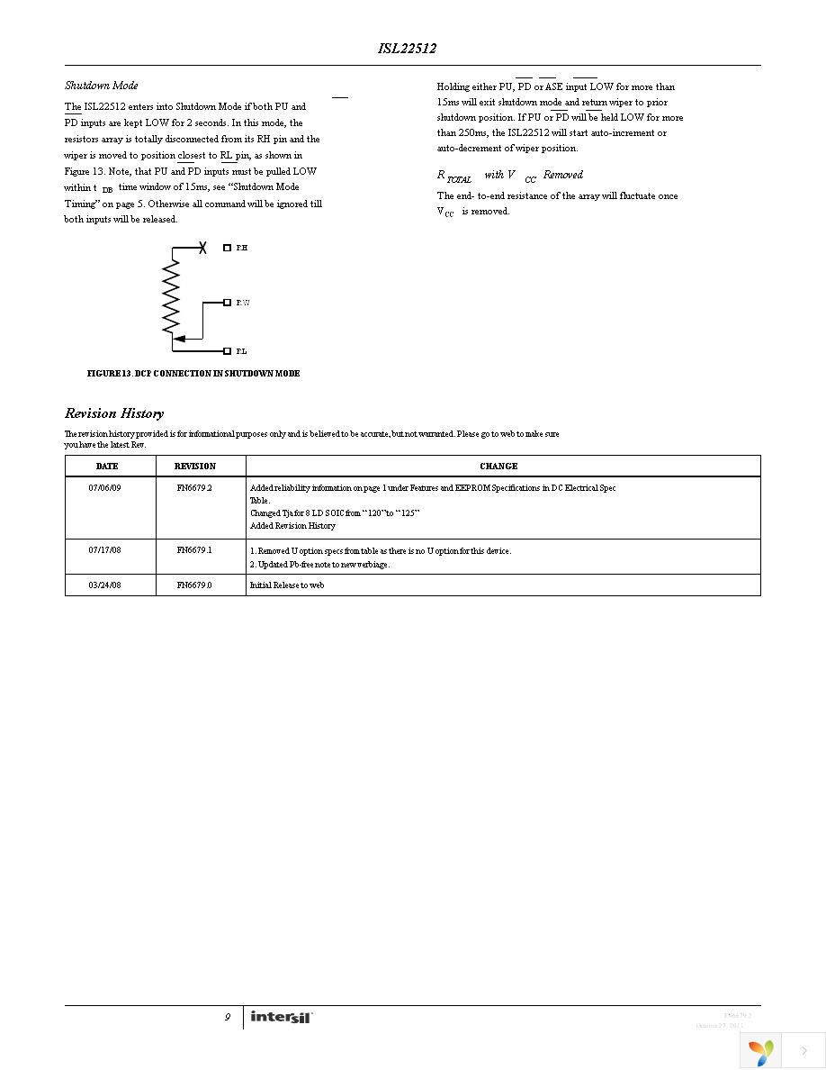 ISL22512WFB8Z-TK Page 9