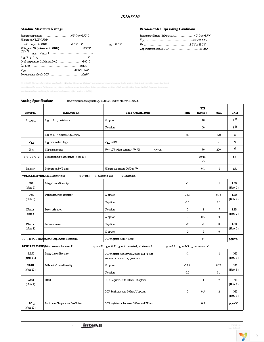 ISL95310UIU10Z Page 3