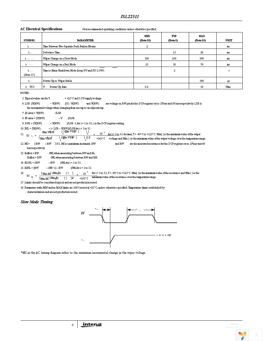 ISL22511WFB8Z Page 6