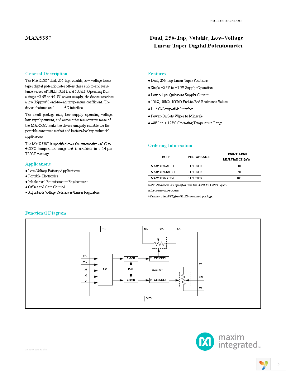 MAX5387LAUD+ Page 1