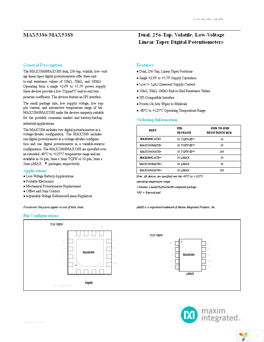 MAX5388NAUB+ Page 1