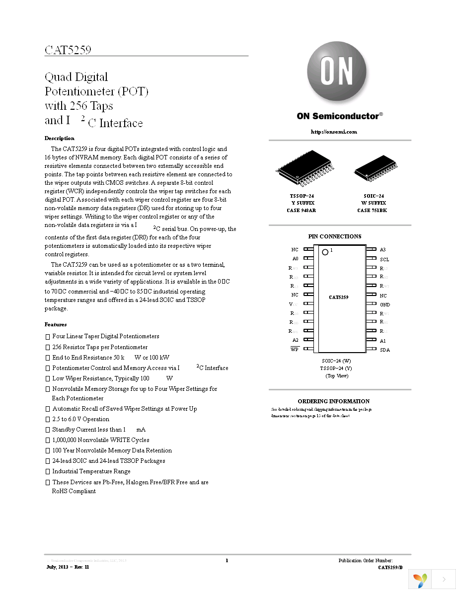 CAT5259YI-00-T2 Page 1