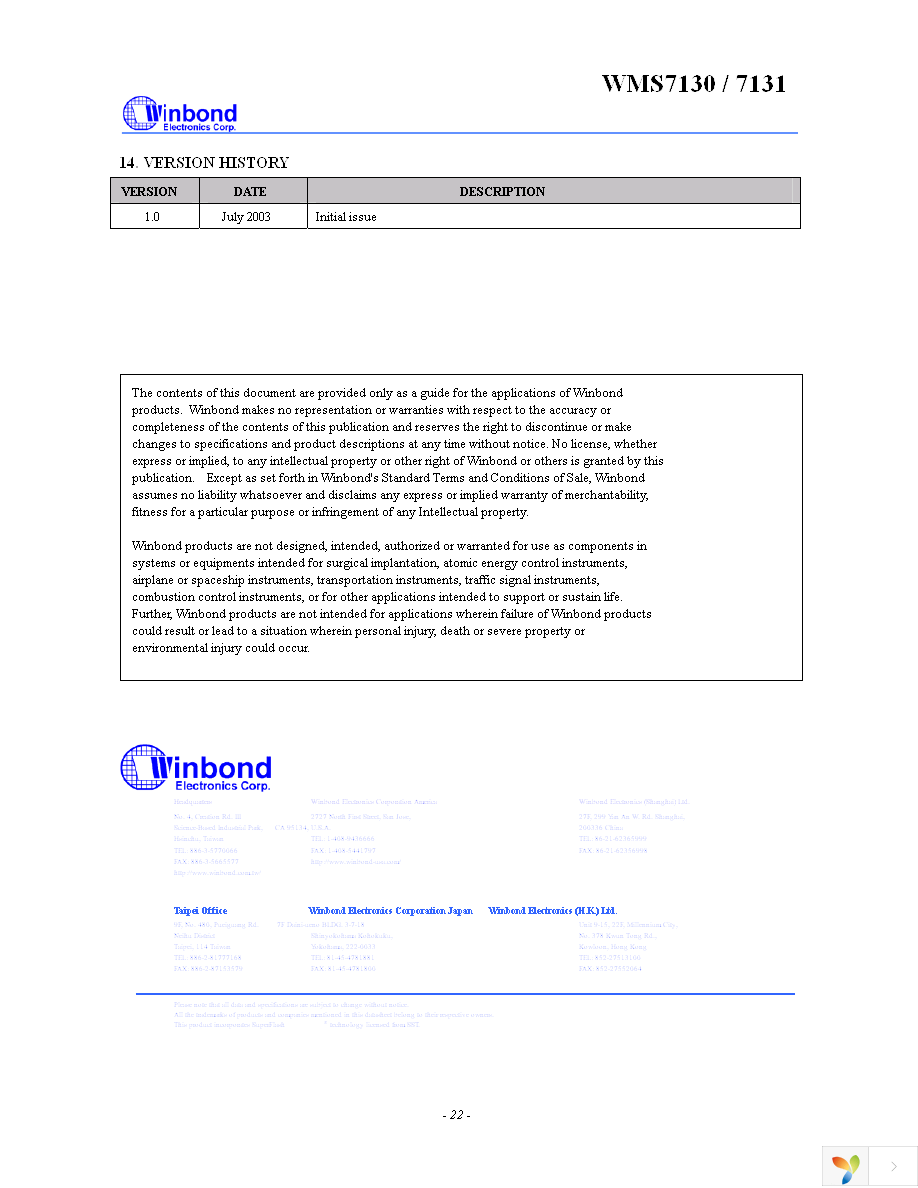 WMS7130050M Page 22