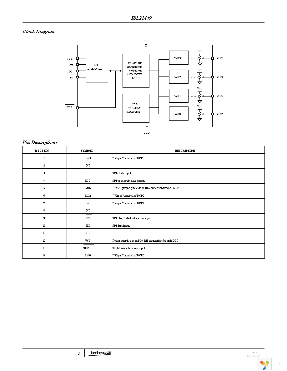 ISL22449WFV14Z Page 2