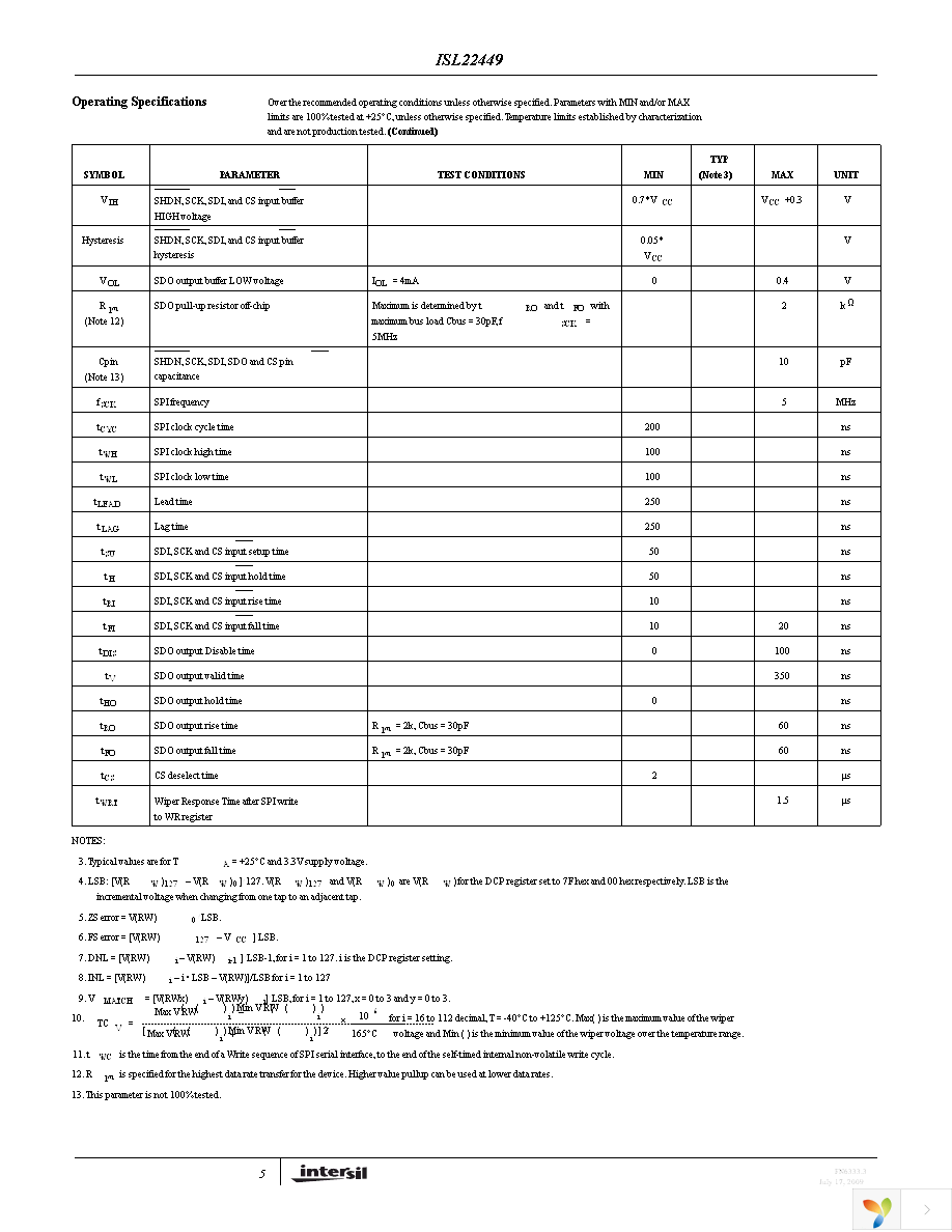 ISL22449WFV14Z Page 5