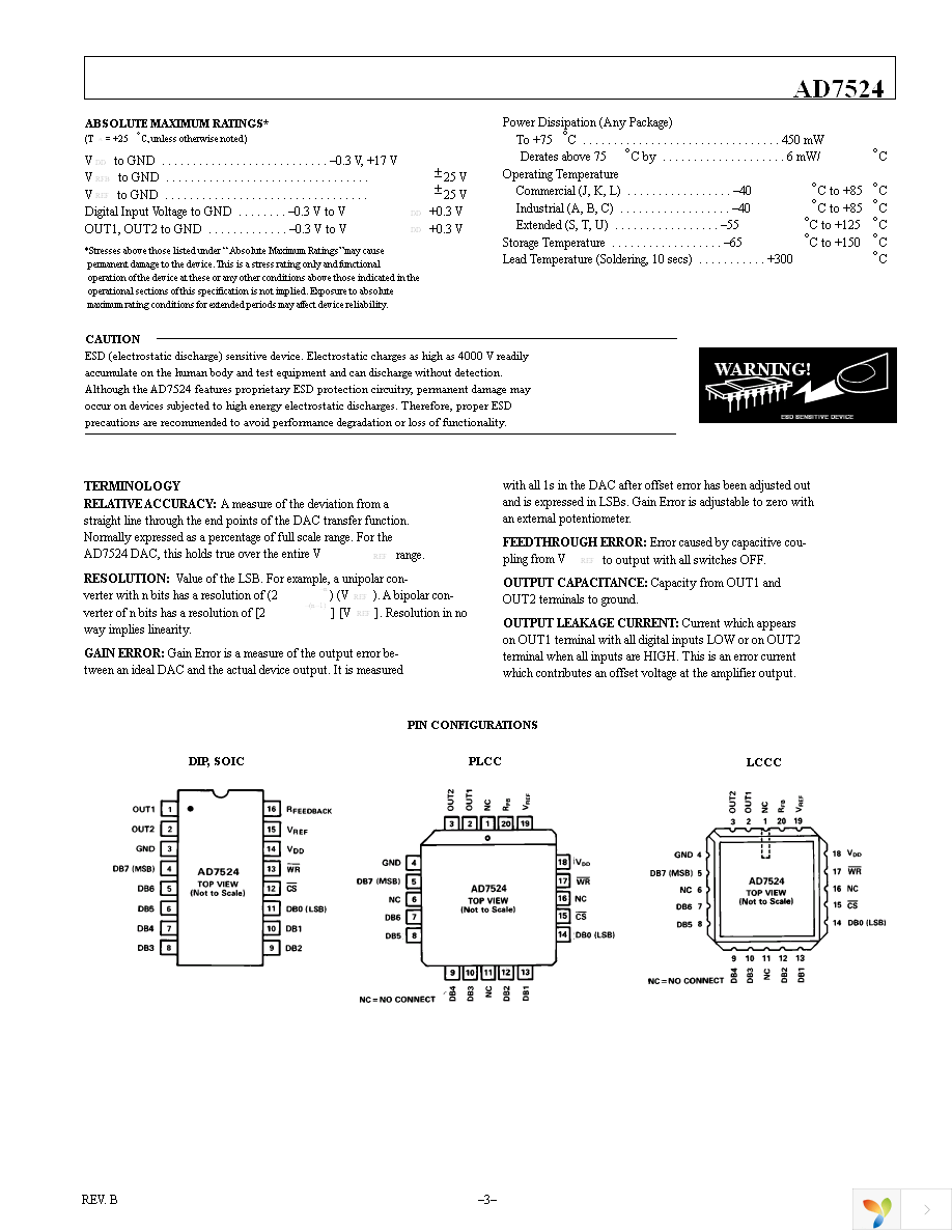 AD7524JRZ-REEL7 Page 3