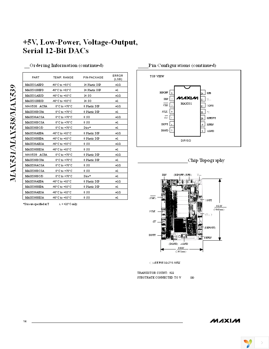 MAX538BCSA+ Page 14