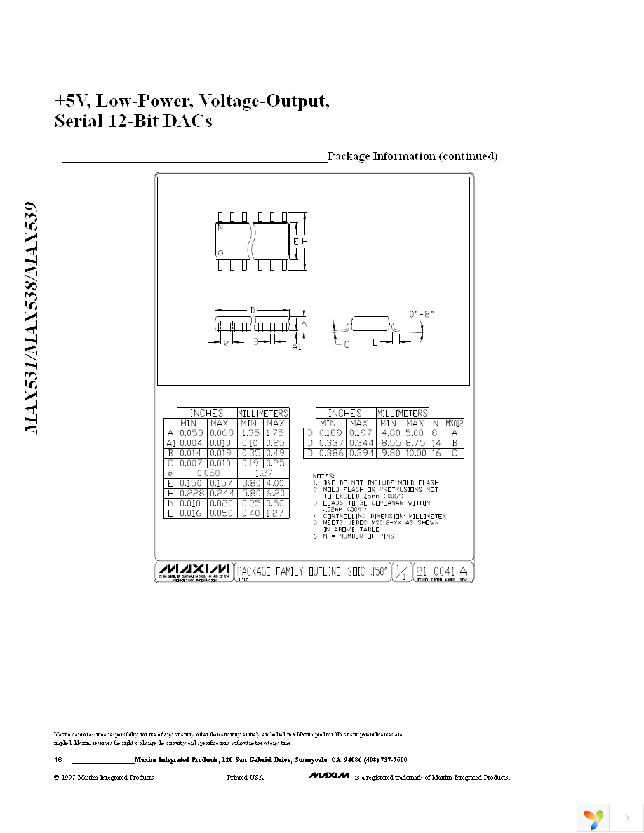 MAX538BCSA+ Page 16