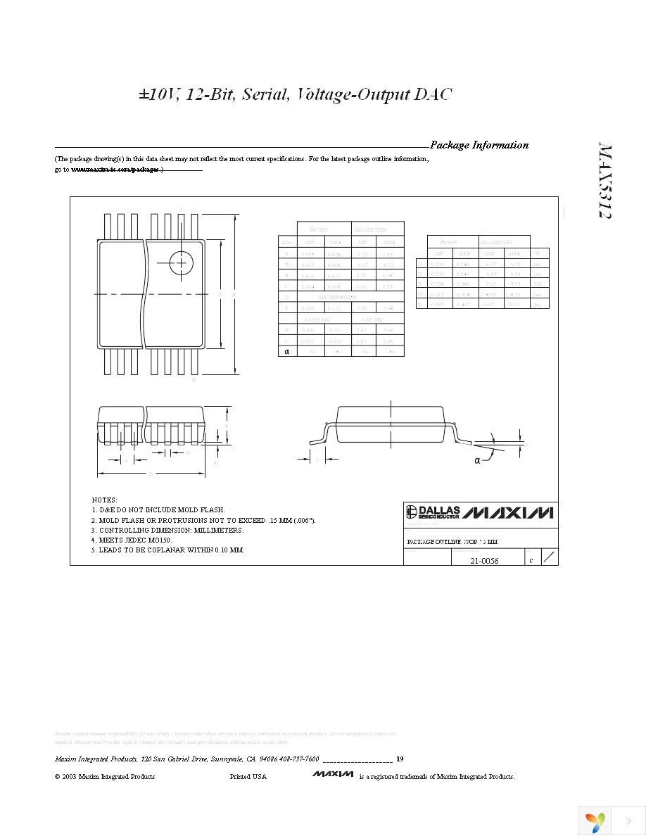 MAX5312EAE+ Page 19