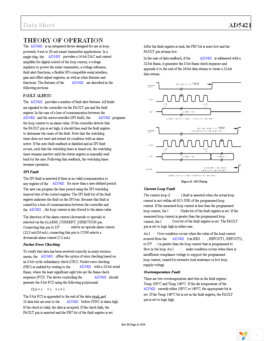 AD5421ACPZ-REEL7 Page 21