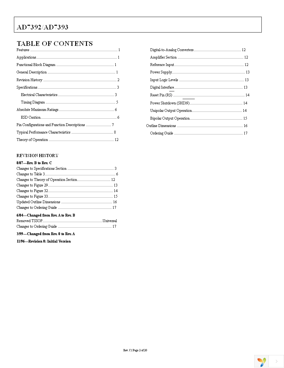 AD7392ARZ Page 2