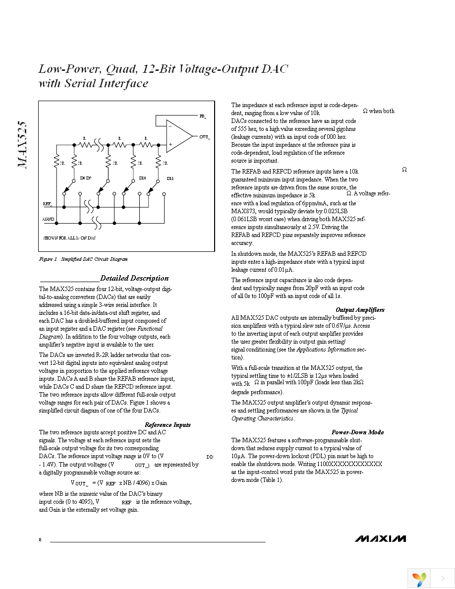 MAX525BCPP+ Page 8