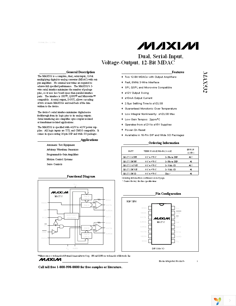 MAX532BEPE+ Page 1