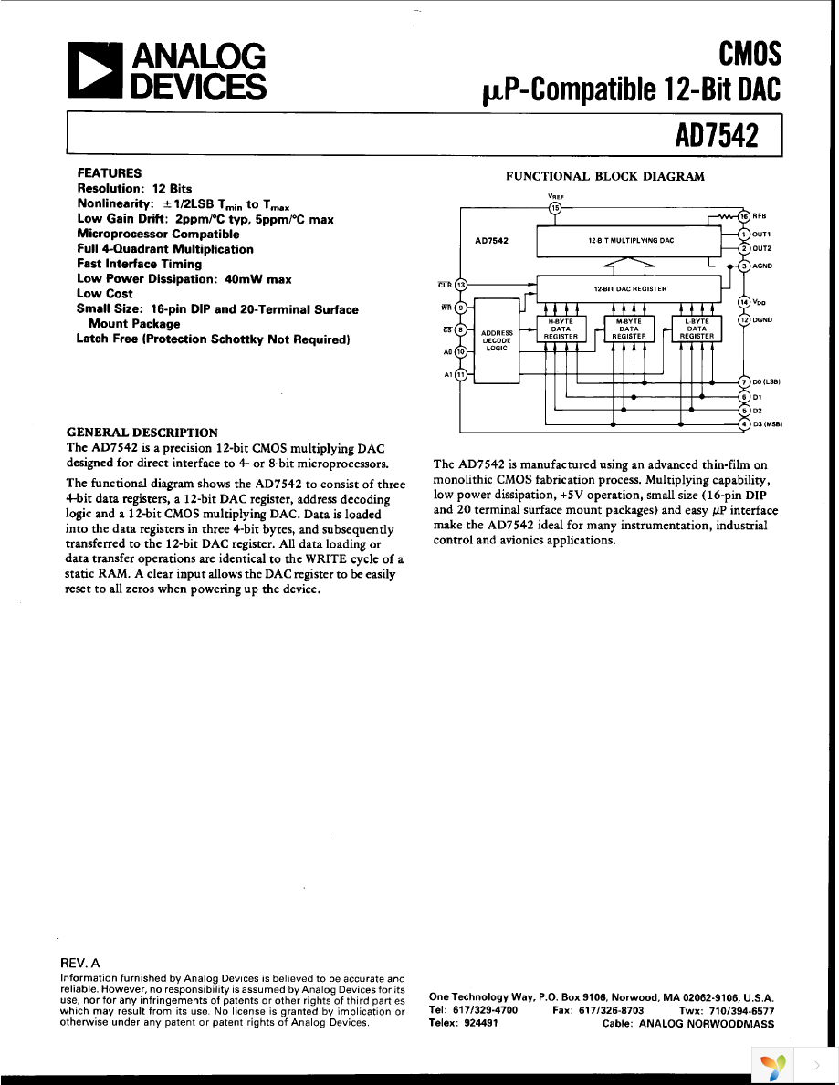 AD7542JNZ Page 1