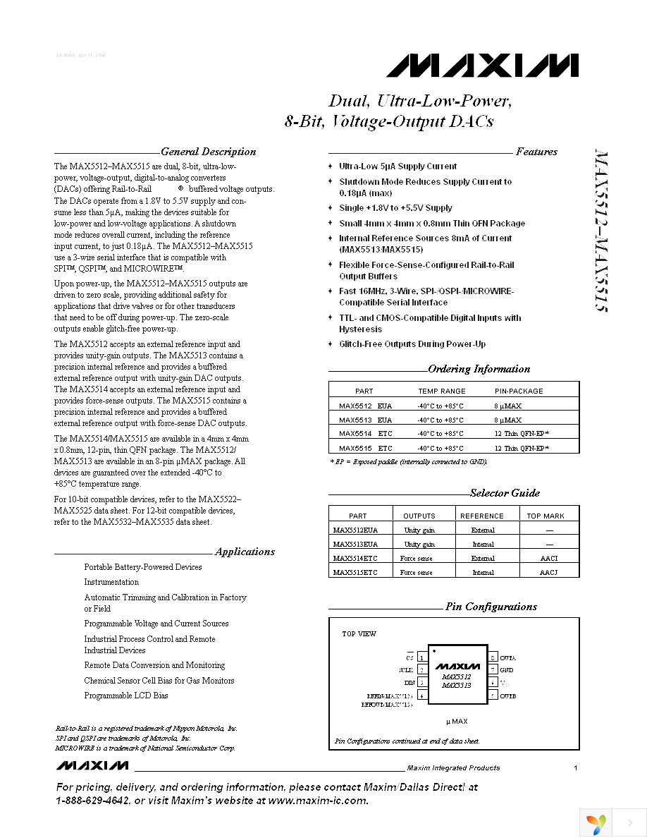 MAX5513EUA+ Page 1