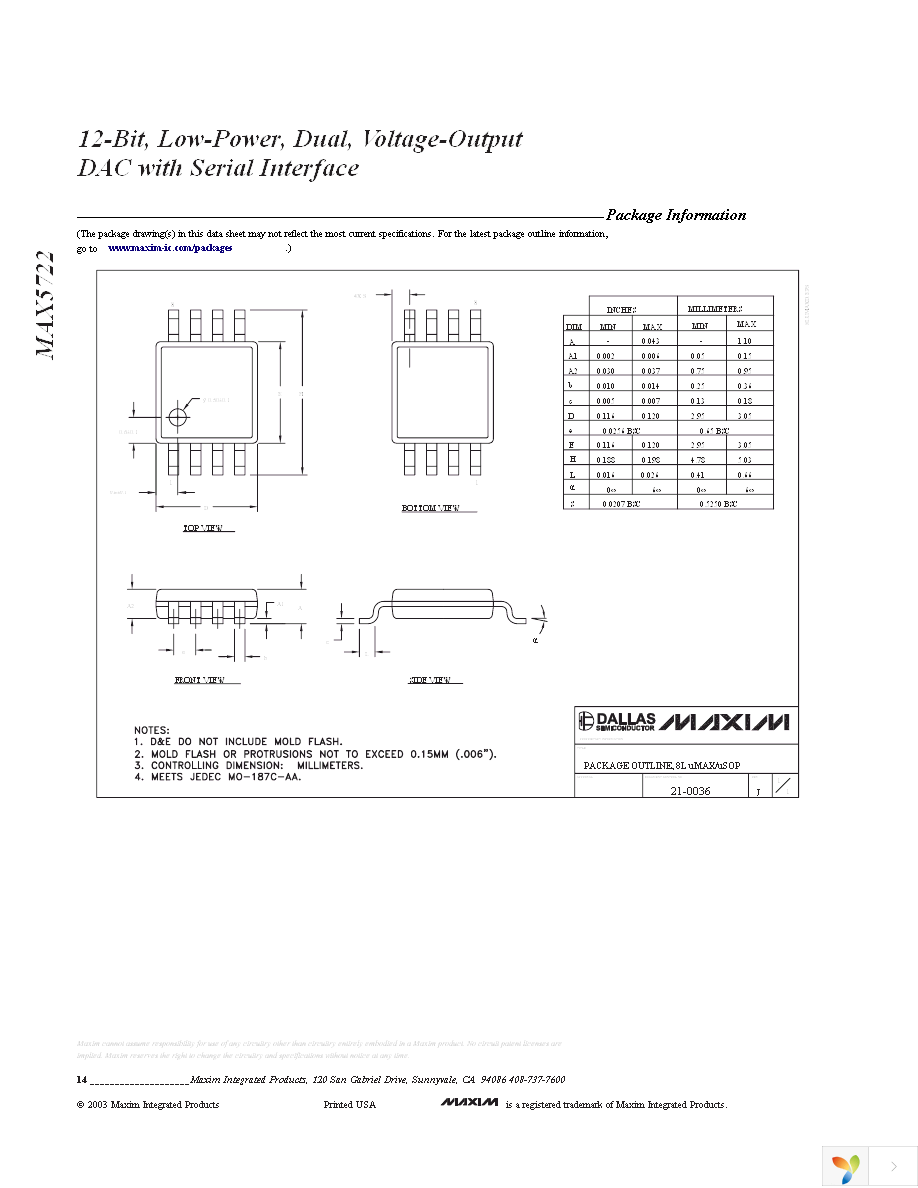 MAX5722EUA+ Page 14