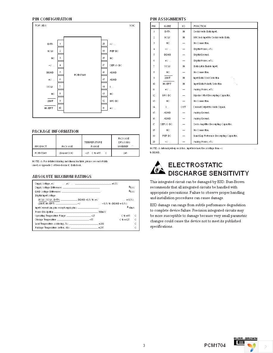 PCM1704U-J Page 3