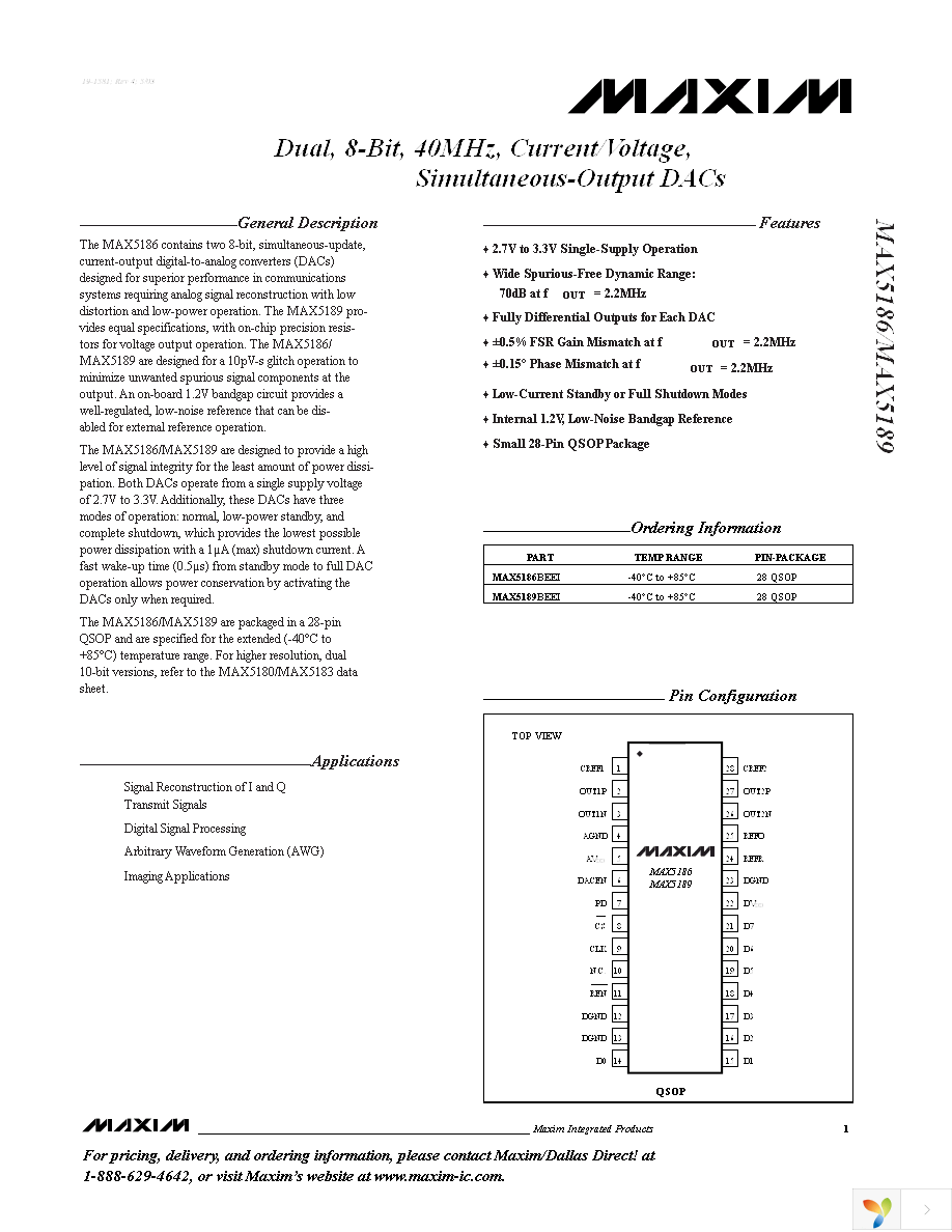 MAX5189BEEI+ Page 1