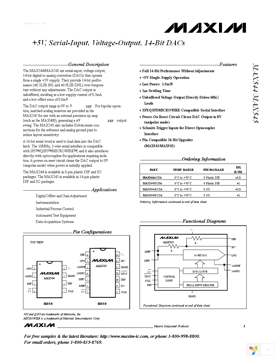 MAX544BCSA+ Page 1