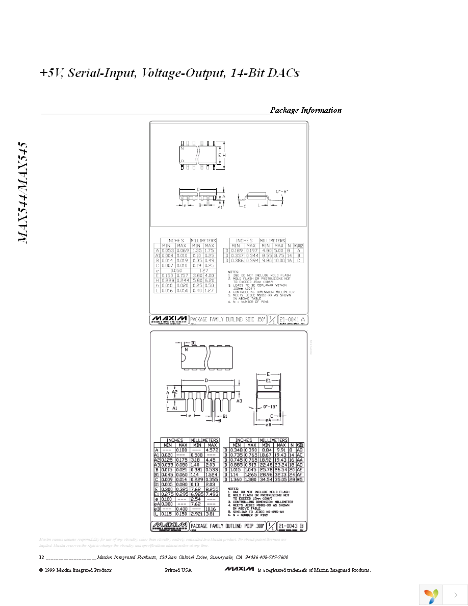 MAX544BCSA+ Page 12