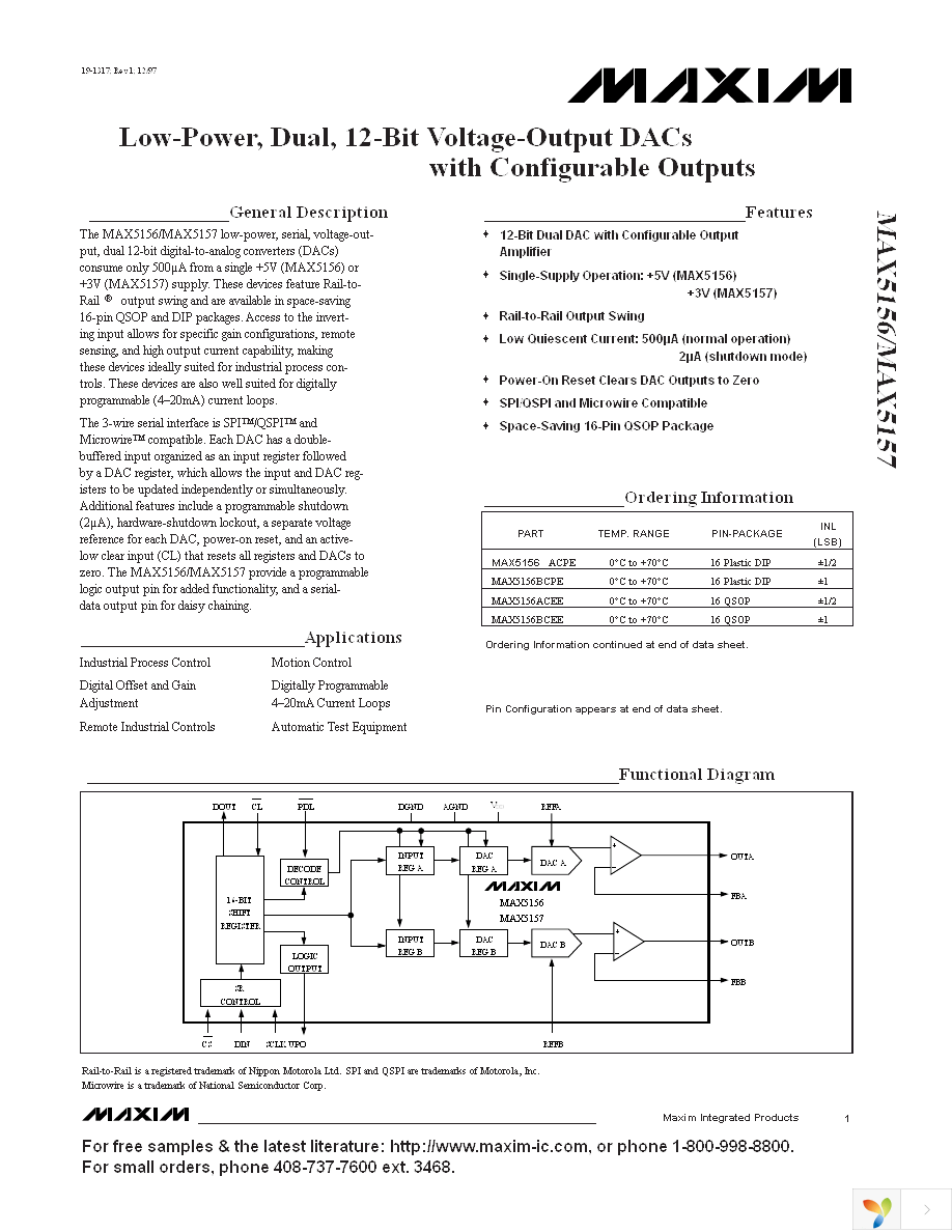 MAX5156BCEE+ Page 1