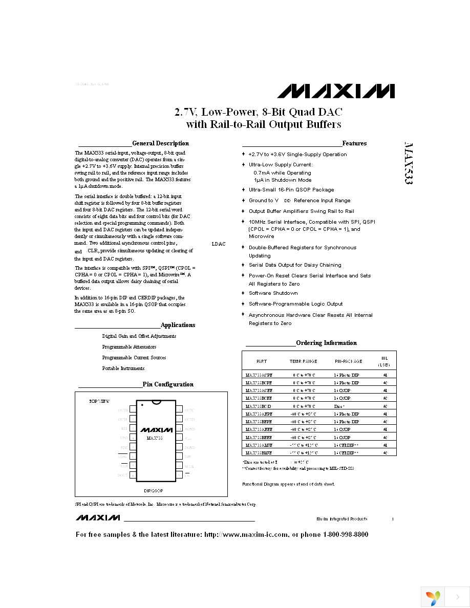 MAX533AEEE+ Page 1