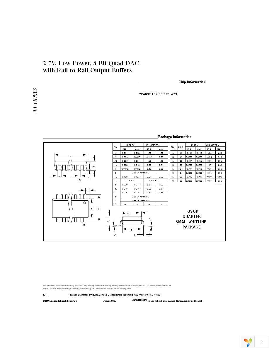 MAX533AEEE+ Page 16