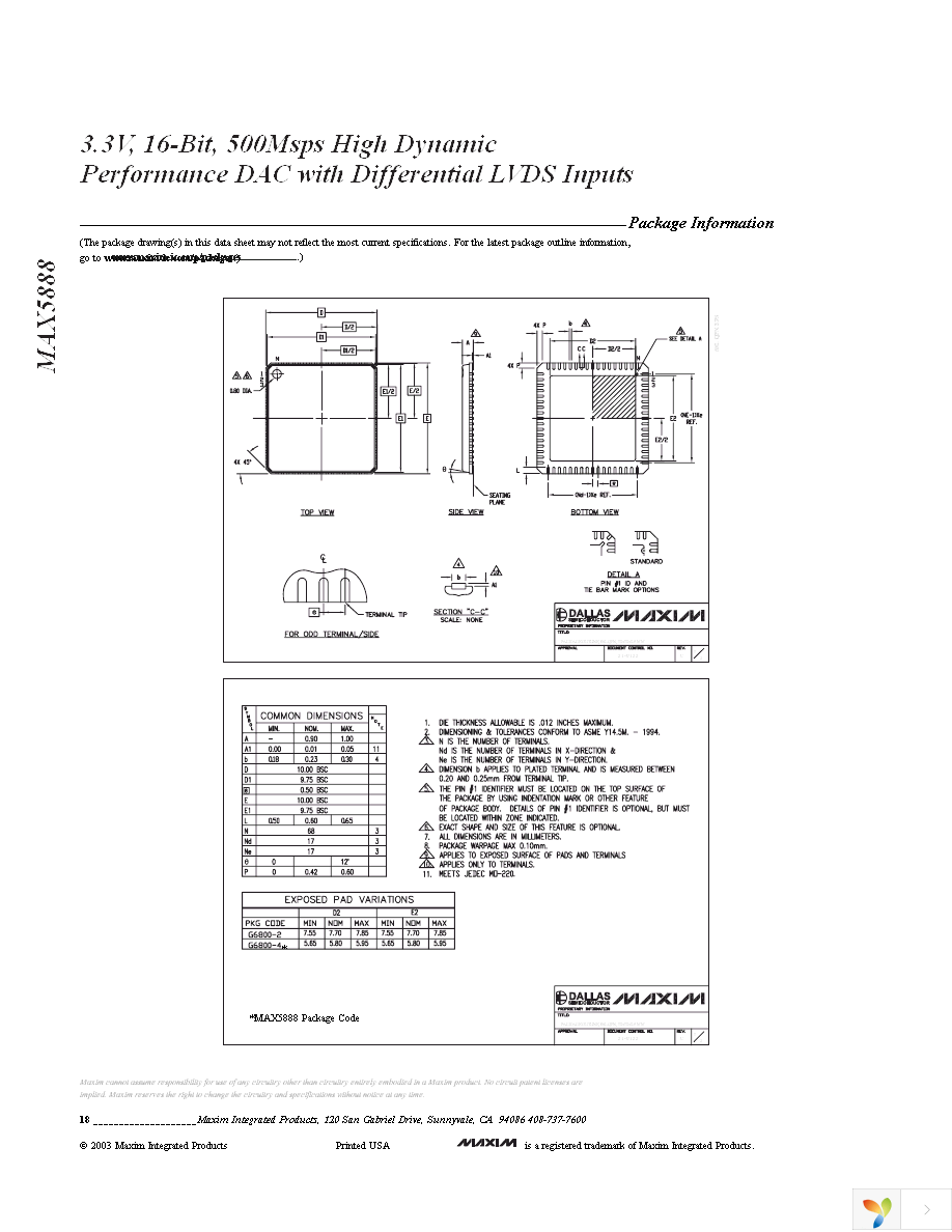 MAX5888AEGK+D Page 18