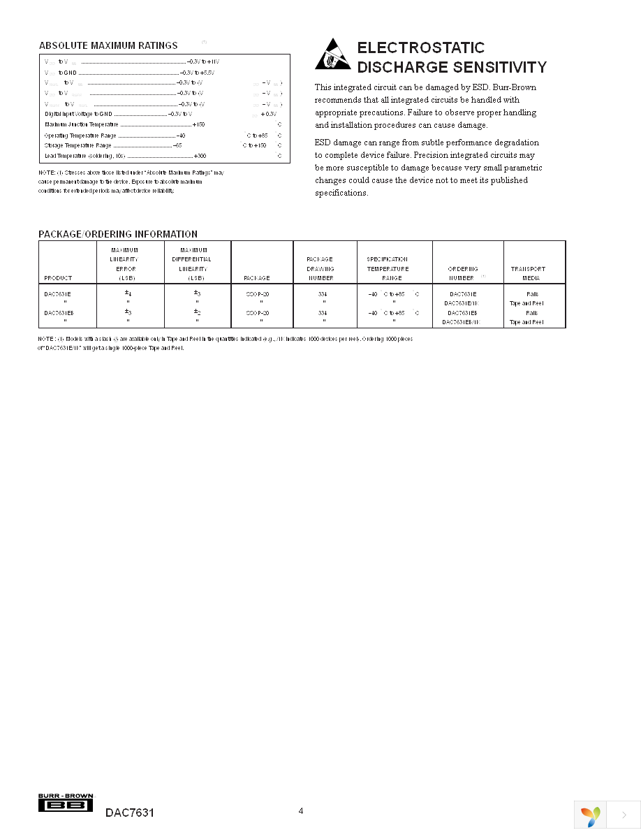 DAC7631E Page 4