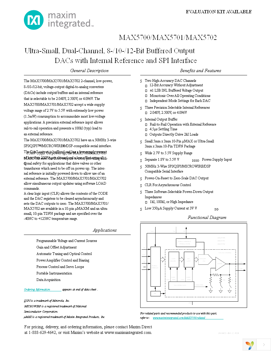 MAX5702AAUB+ Page 1