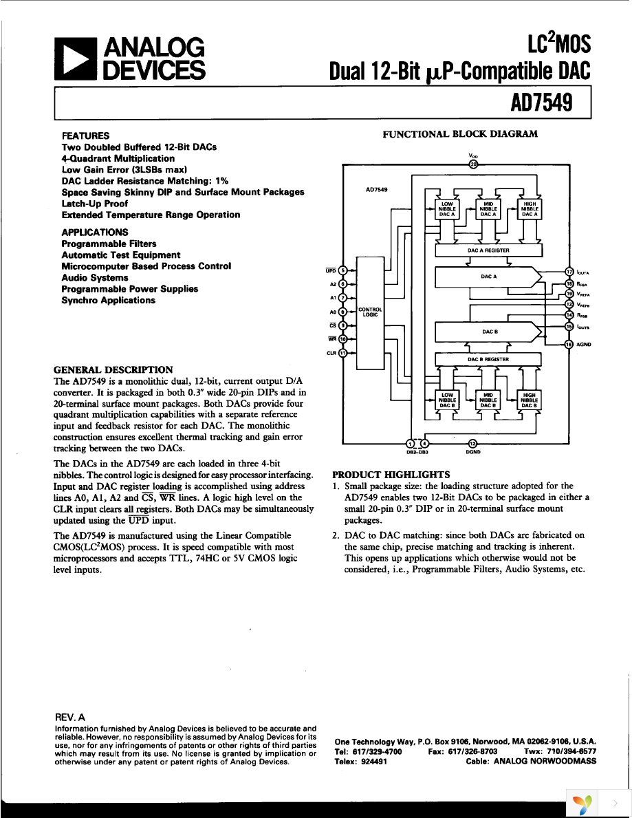 AD7549JPZ Page 1