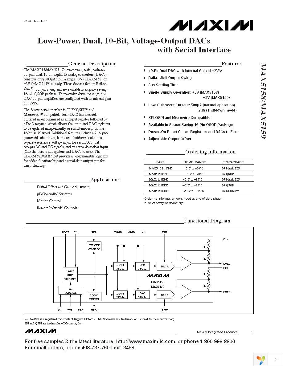 MAX5158EEE+ Page 1