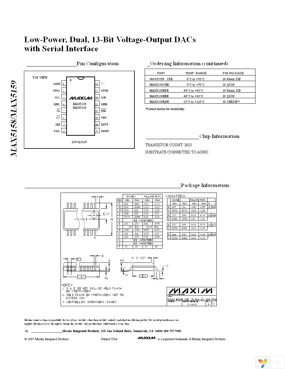 MAX5158EEE+ Page 16